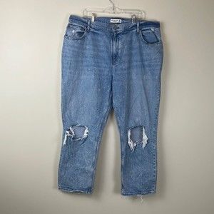 Abercrombie & Fitch Ultra High Rise 90s Straight Jean Curve Love Light Wash 35S
